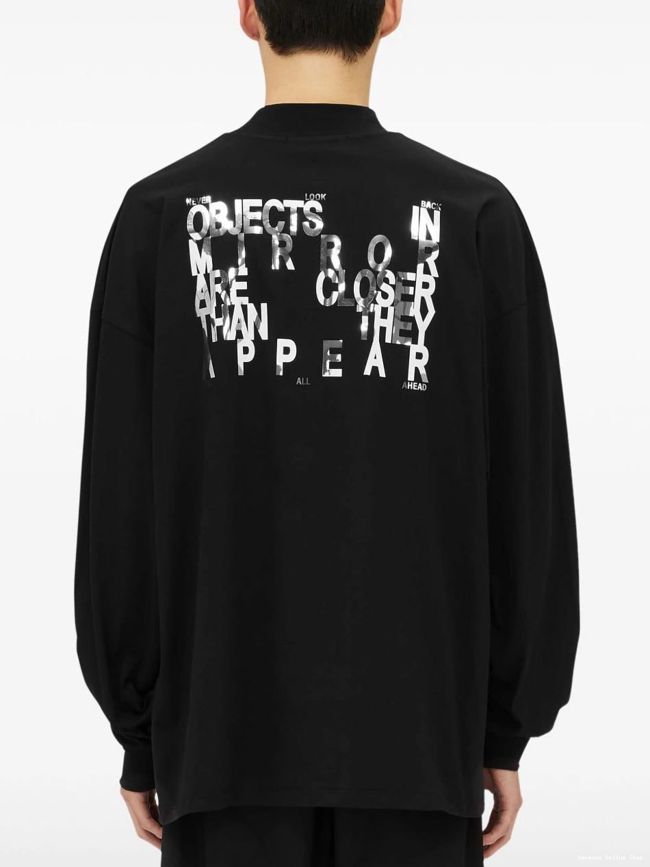 Cheap Versace long-sleeve Women slogan-print T-shirt 0407